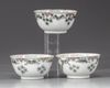 Three Chinese famille verte cups