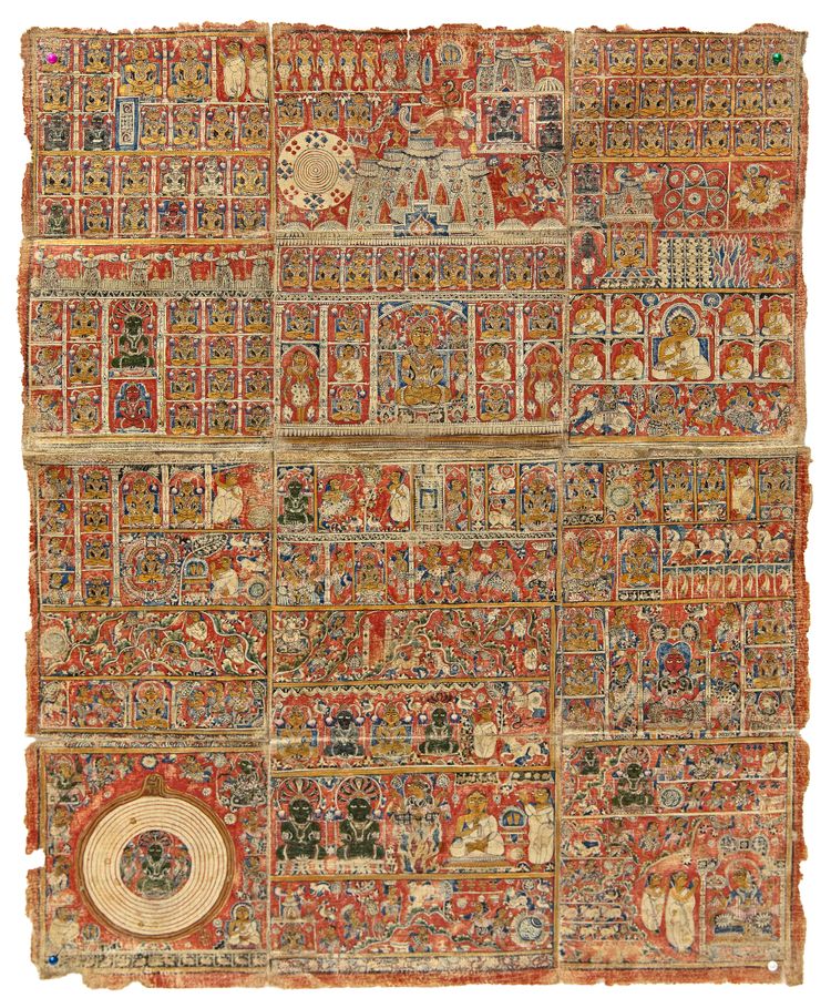 A RARE AND EARLY SATRUNJAYA JAIN PATH (VIEW OF THE JAIN PILGRIMAGE WESTERN INDIA, 15TH-16TH CENTURY