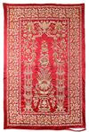 AN OTTOMAN EMBROIDERED RED HANGING PANEL, 20TH CENTURY