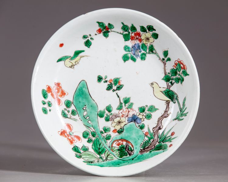 A Chinese famille verte dish