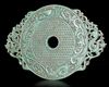 A CHINESE GREEN DRAGON–PHOENIX BI DISC, HAN DYNASTY (206 BC–220 AD)