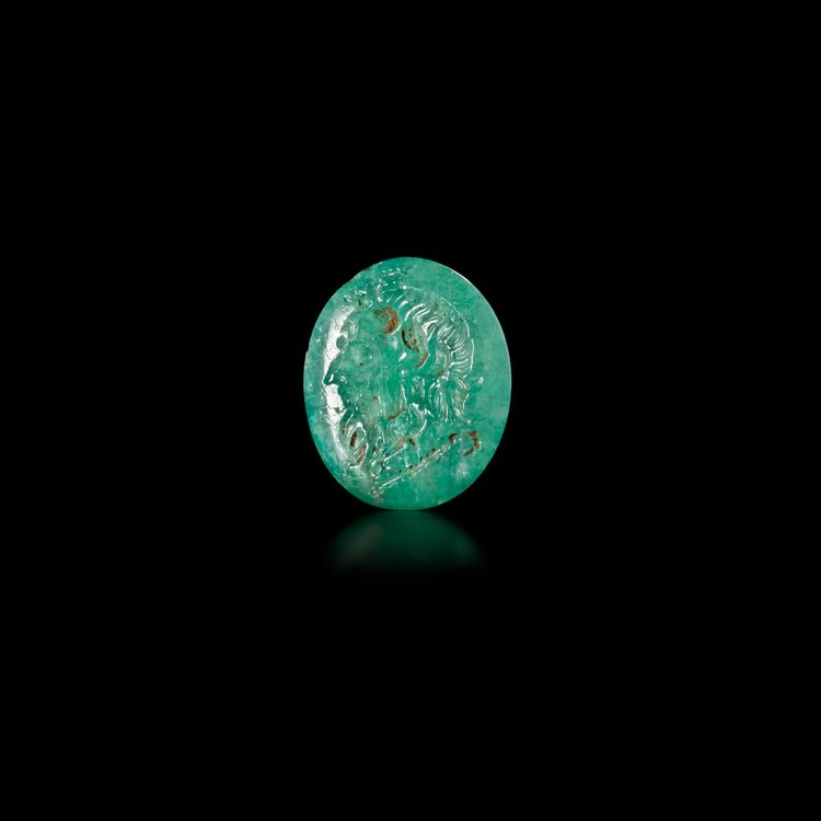 ROMAN EMERALD INTAGLIO OF SILENUS 1ST CENTURY A.D.