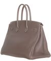 Hermès Birkin 35 Taurillon Clemence Doublure Chevre Etoupe
