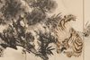 A PAIR OF LARGE SIX-PANEL JAPANESE SCREENS, DRAGON & TIGER, 1919