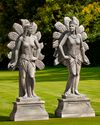 A PAIR OF CARVED LIMESTONE MODELS OF SOUTH AMERICAN LIBERTY FIGURES, LATE 20TH CENTURY