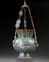 A MOSQUE LAMP, BRONZE WITH CLOISONNÉ ENAMEL DECORATION, CHINA, LATE 19TH CENTURY
