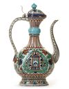 AN IZNIK-STYLE POTTERY EWER, FRANCE, 19TH CENTURY