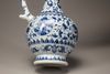 A blue and white ewer