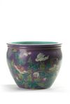 A Chinese purple-ground famille rose 'Dayazhai'-style jardiniere