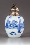 A Chinese blue and white silver mounted jar