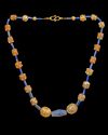 A FATIMID BEADED GOLD NECKLACE, LAPIS-LAZULI, 11TH-13TH CENTURY