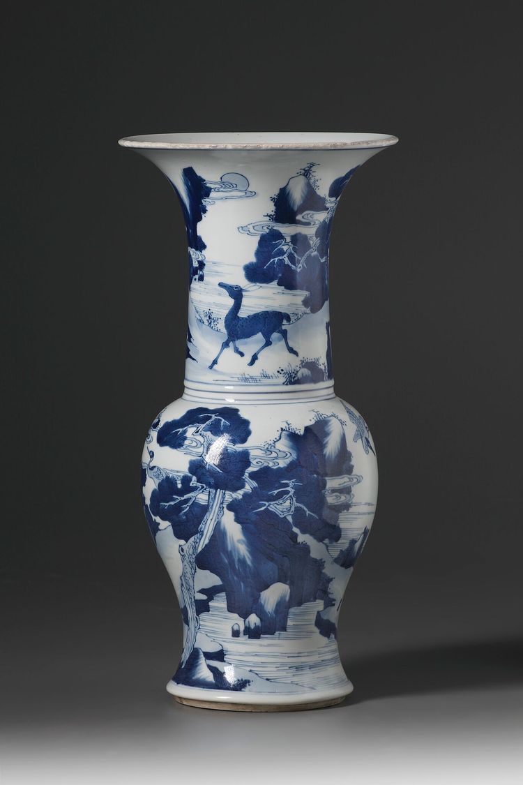 A Blue and White Yen-Yen Vase