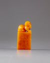 A soapstone seal with a fu lion