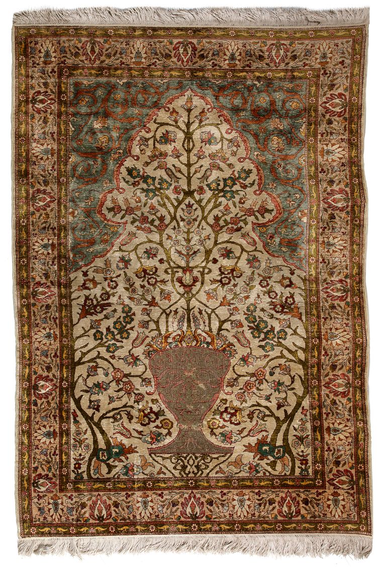 KAYSERI SILK WITH SILVER TURKEY, CIRCA 1940