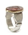 AN AGATE SET SILVER RING