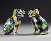 A PAIR OF CHINESE SANCAI GLAZED DOGS, 18TH CENTURY