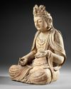 A LARGE WOODEN BUDDHA, MING DYNASTY (1368-1644)