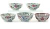 FIVE CHINESE FAMILLE ROSE BOWLS, 18TH CENTURY