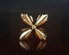 A 14 CARAT GOLD FOLIATE SHAPED BROOCH ADORNED WITH PEARLS