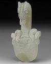 A CHINESE PALE CELADON JADE 'DRAGON' BELT HOOK, QING DYNASTY, 19TH CENTURY