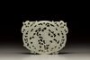 A large pale celadon jade openwork plaque