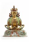 A Chinese famille rose and gilt seated Amitayus