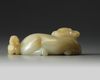 A Chinese celadon jade water ‘buffalo and qilin’ group