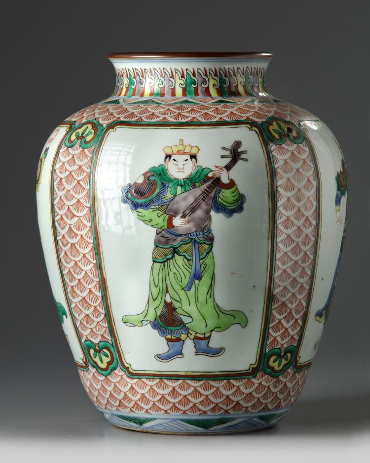 A Chinese wucai jar
