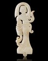 A CHINESE WHITE JADE OF A DANCER, WESTERN HAN DYNASTY  (206 BC–9 AD)