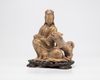 A Chinese soapstone Guanyin group