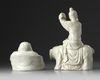 TWO CHINESE WHITE GLAZED IMMORTALS, 19TH CENTURY