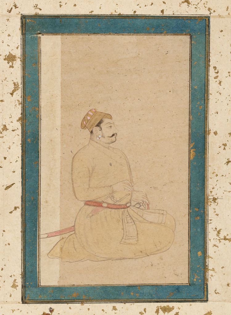 A MUGHAL MINIATURE OF AMAR SINGH RATHORE, 18TH CENTURY