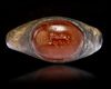 AN AGATE SEAL IN SILVER RING