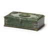 A JADE BOX WITH SILVER FITTINGS,19TH CENTURY
