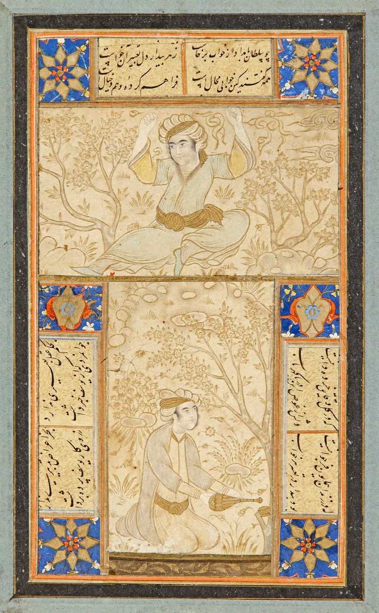 AN ILLUMINATED PERSIAN MINIATURE, 19TH CENTURY