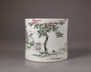 A famille verte brush-pot