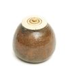 A small stoneware tea-caddy (cha`ire) with ivory cover attributed to Aoki Mokubei