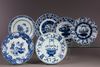 Six Chinese blue and white dishes