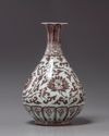 A Chinese underglaze copper-red-decorated pear-shaped vase, yuhuchunping