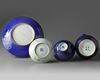A group of four Chinese blue-glazed vessels