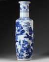 A Chinese blue and white  rouleau vase