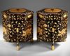 A JAPANESE SET OF TWO HEXAGONAL HOKAI CEREMONIAL BOXES, MEIJI PERIOD (1868-1912)