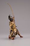 A gilt-bronze figure of a Samurai archer