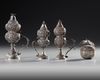 FOUR OTTOMAN SILVER INCENSE BURNERS, TURKEY, 19TH CENTURY