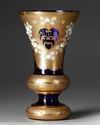 A BOHEMIAN COBALT-BLUE AND GILT GLASS VASE, LATE 19TH CENTURY