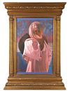 ORIENTALIST SCHOOL, A LARGE PORTRAIT OF A YOUNG MAN IN THE SAHARA DESERT, NORTH AFRICA, OIL ON CANVAS, 20TH CENTURY