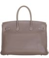 Hermès Birkin 35 Taurillon Clemence Doublure Chevre Etoupe