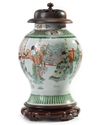 A Chinese famille verte baluster vase