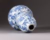 An unusual Chinese blue and white double-gourd vase