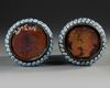 A PAIR OF SYRIAN ENAMELED COPPER VASES, 19TH CENTURY
